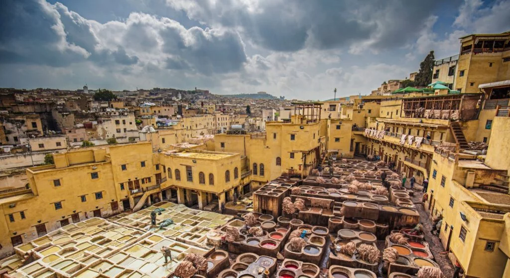 La bella Medina de Fez, donde se curten cueros. Un espectáculo de olores y colores